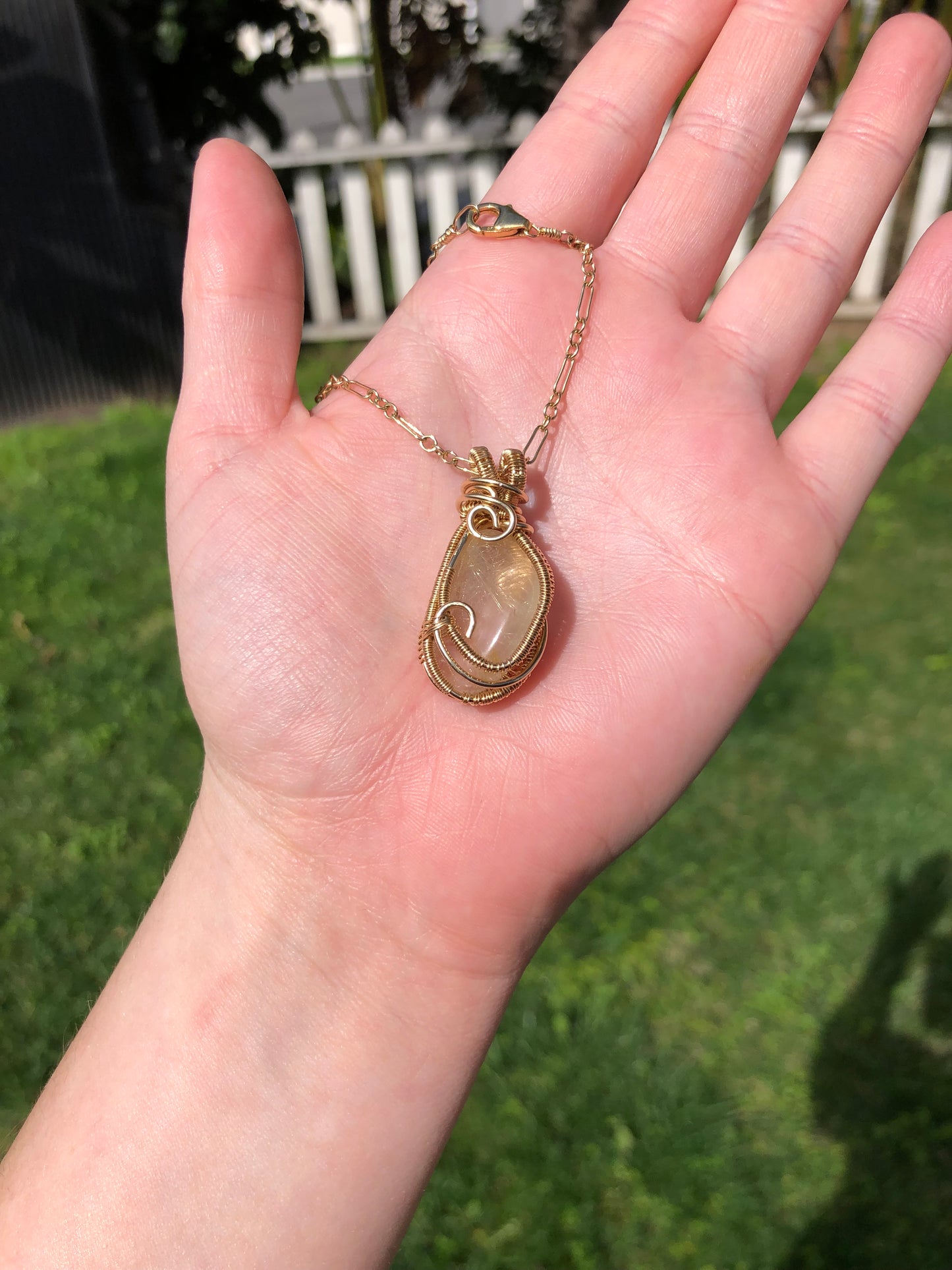 Golden Angel Hair Pendant