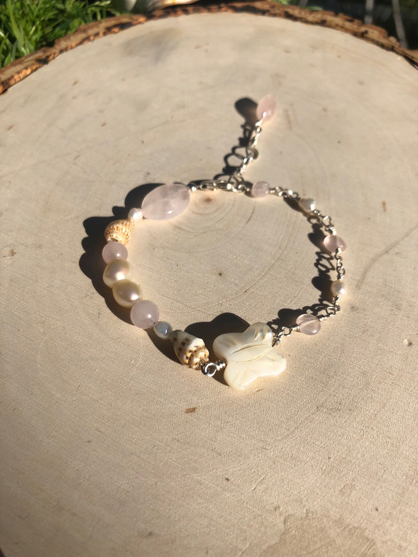 Rose Quartz Harmony Bracelet - Size 7 to 8 inches