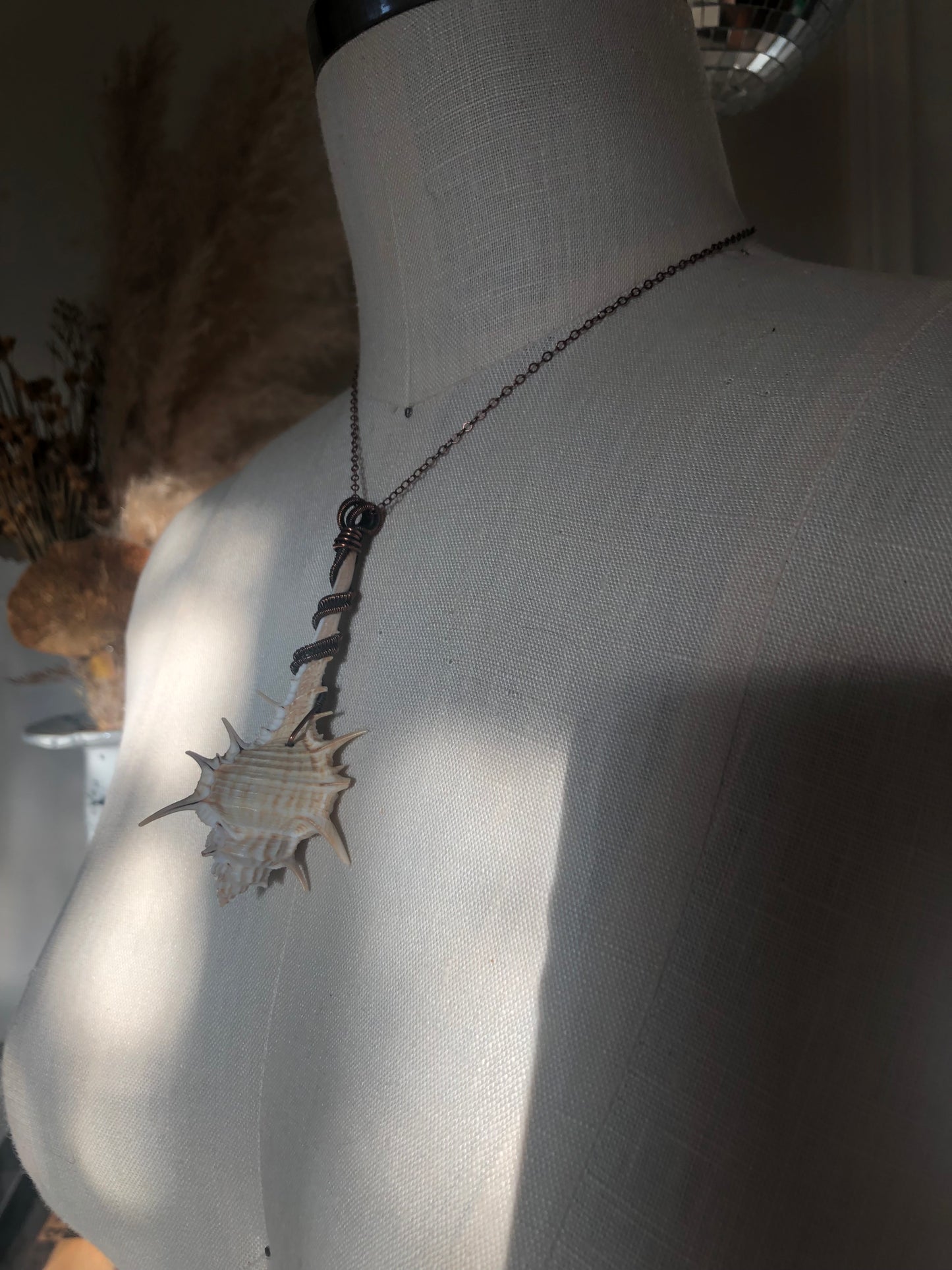 Whimsical Mermaid Comb Shell Pendant