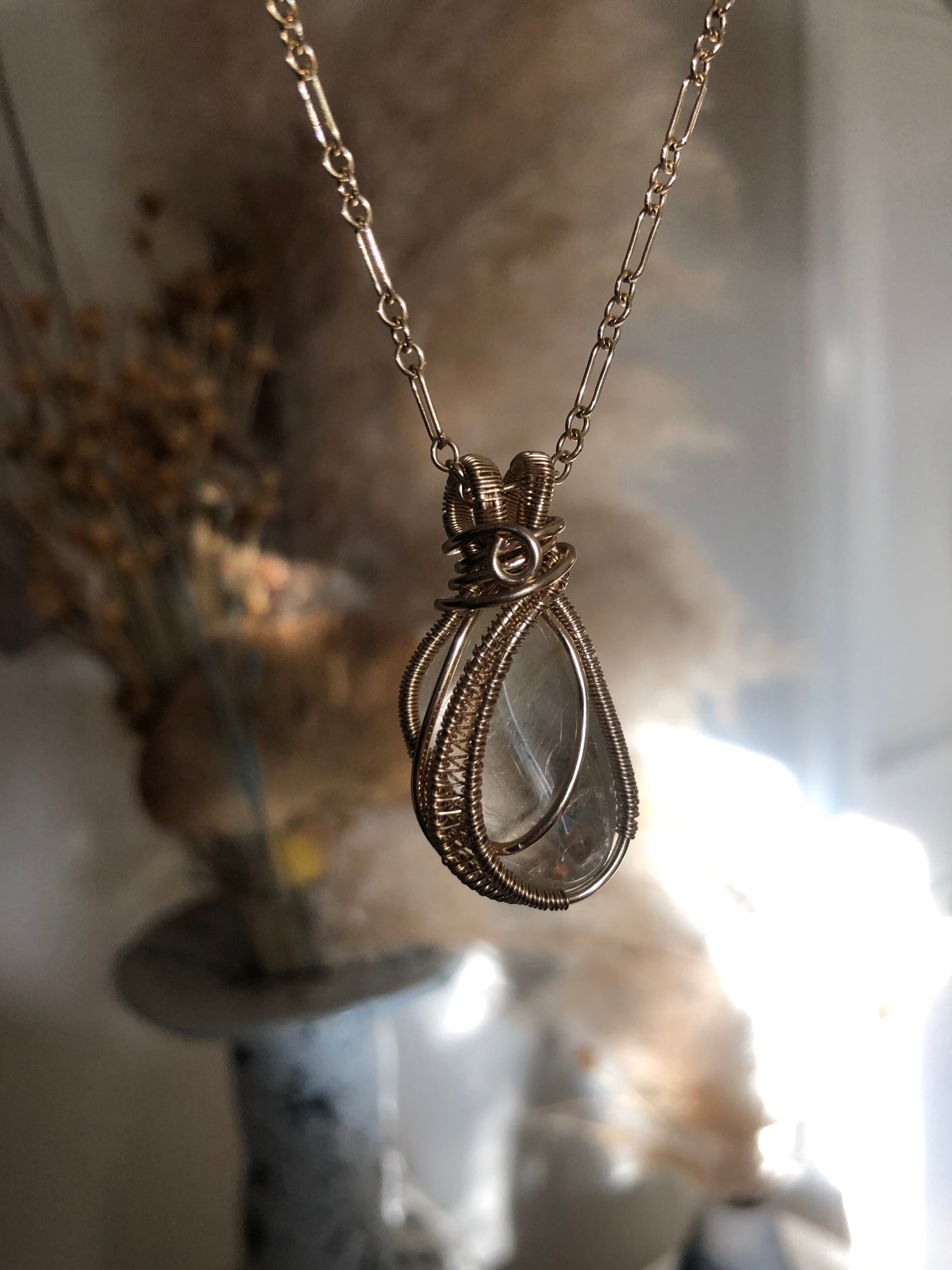 Golden Angel Hair Pendant