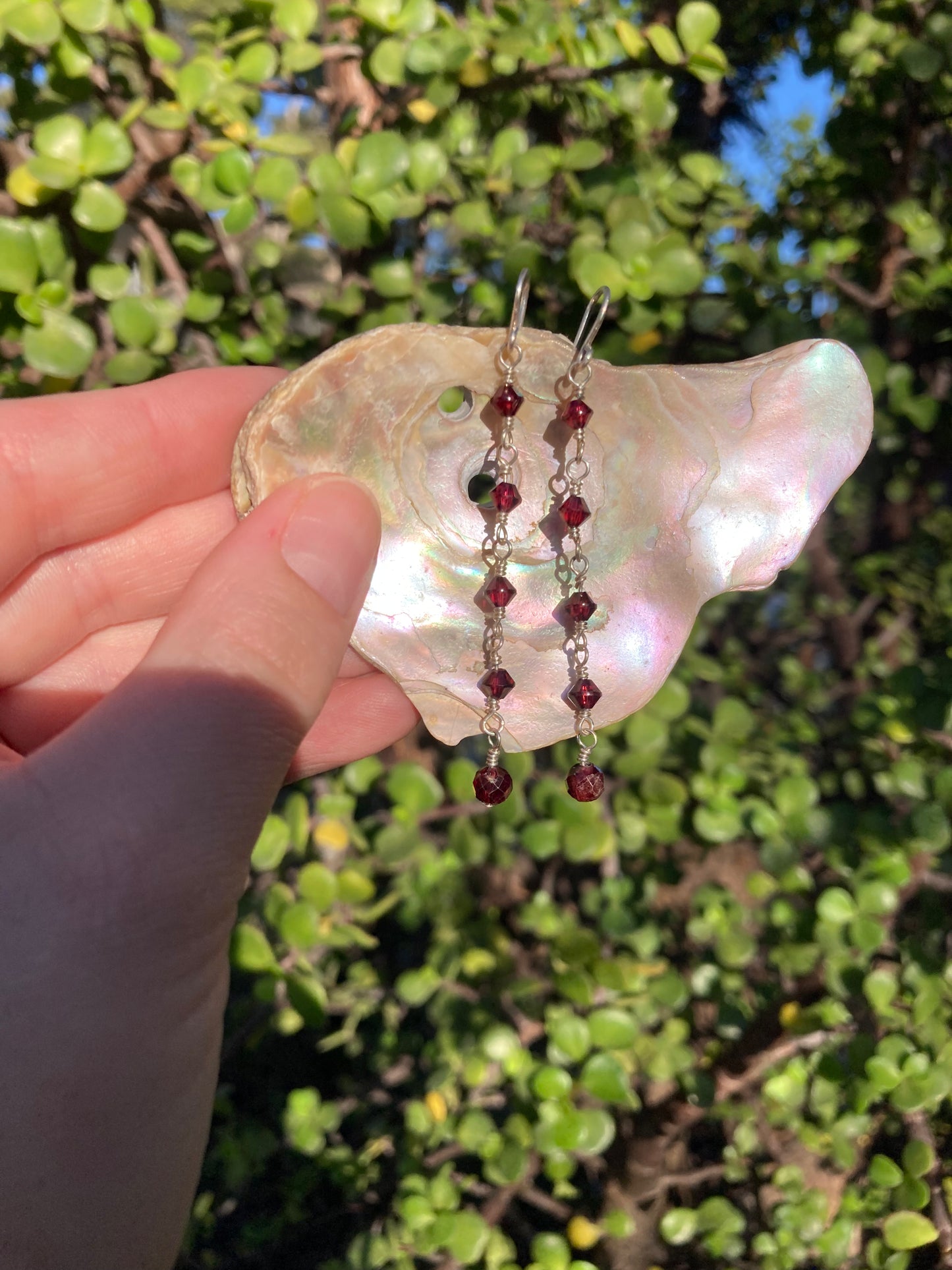 Garnet Starlight Earrings