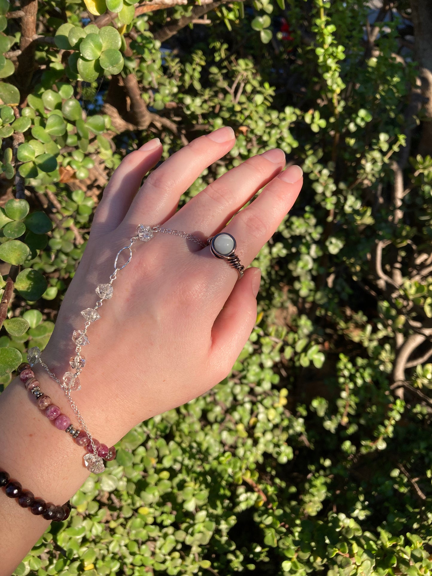Mother of Pearl Copper Wire-Wrapped Ring | One-of-a-Kind Handmade Shell Jewelry