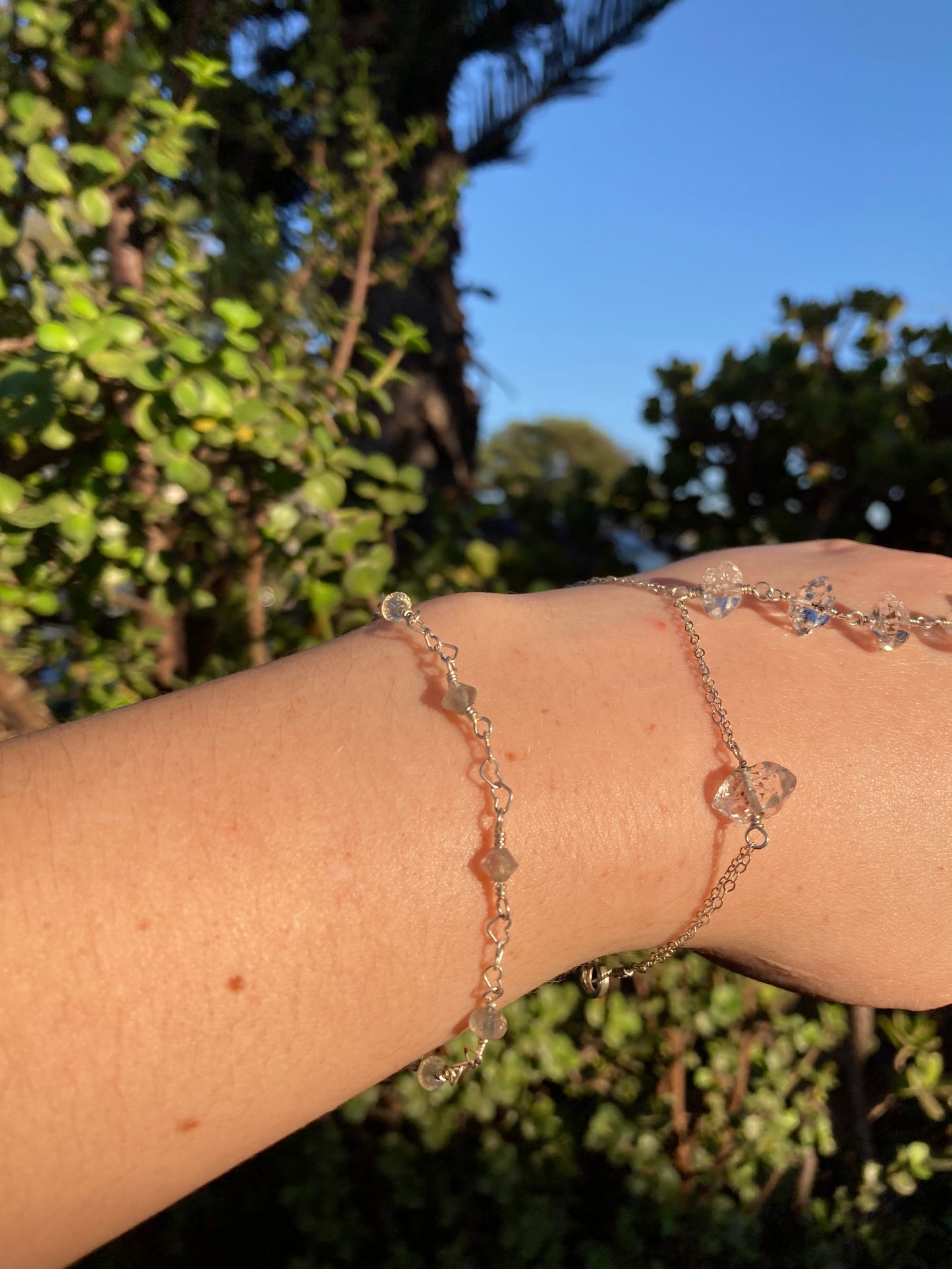 Sterling Silver Wire-Wrapped Labradorite Bracelet