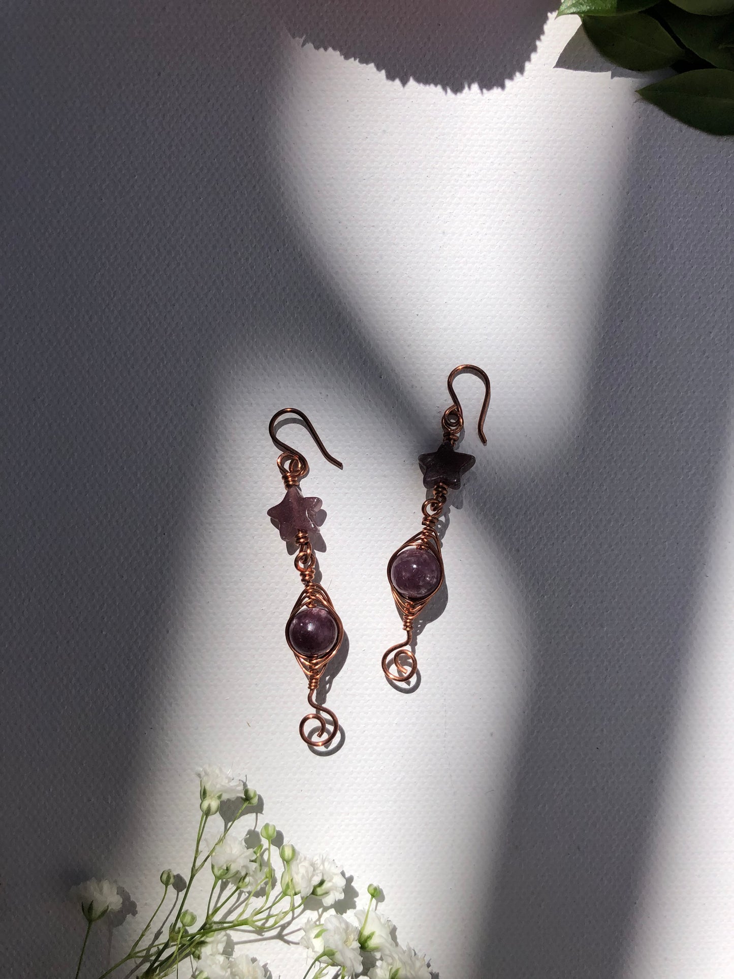 Lepidolite Aura Earrings