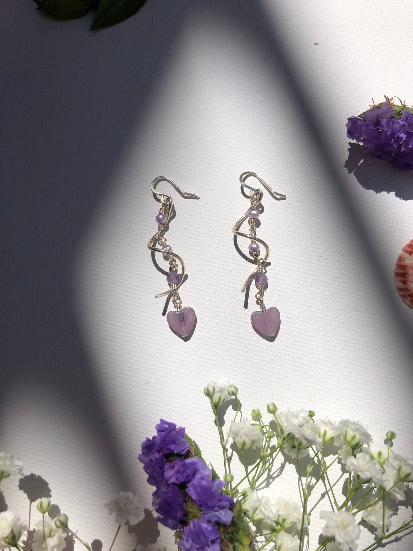 Violet Heart Aura Earrings