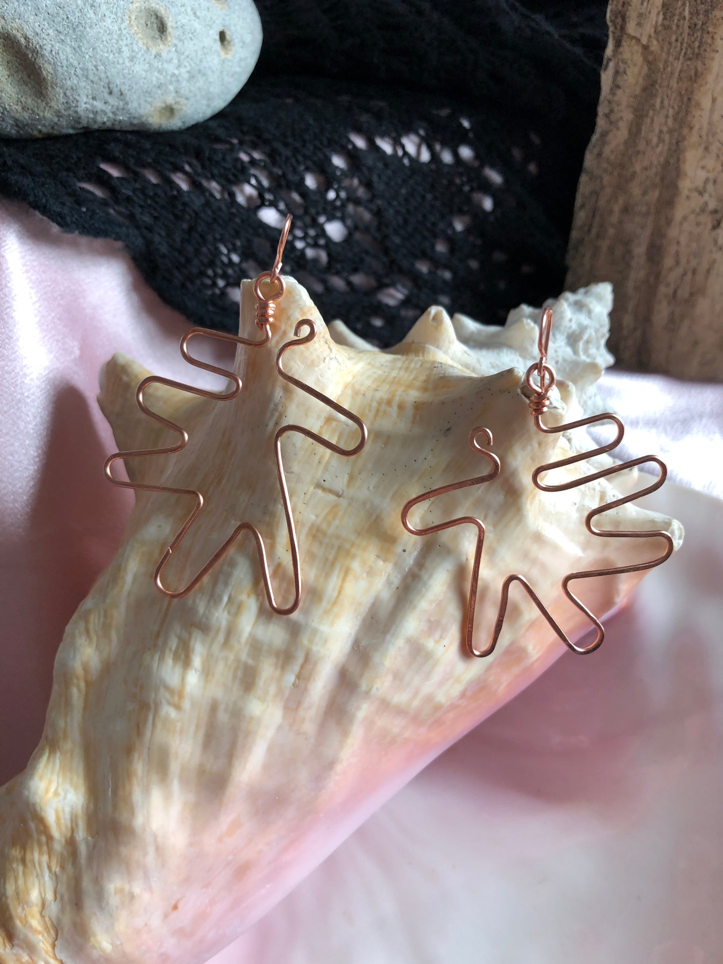 Sunthread Wire Wrapped Copper Earrings