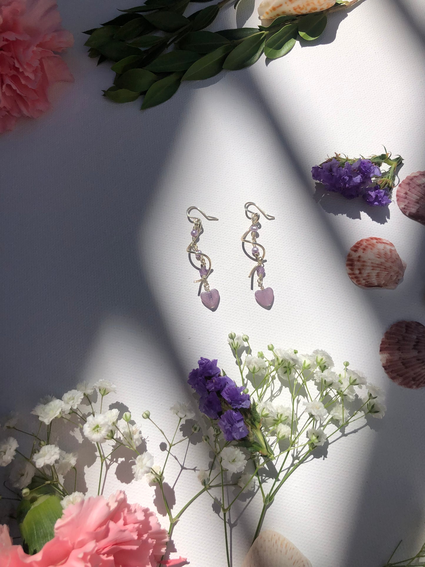 Violet Heart Aura Earrings