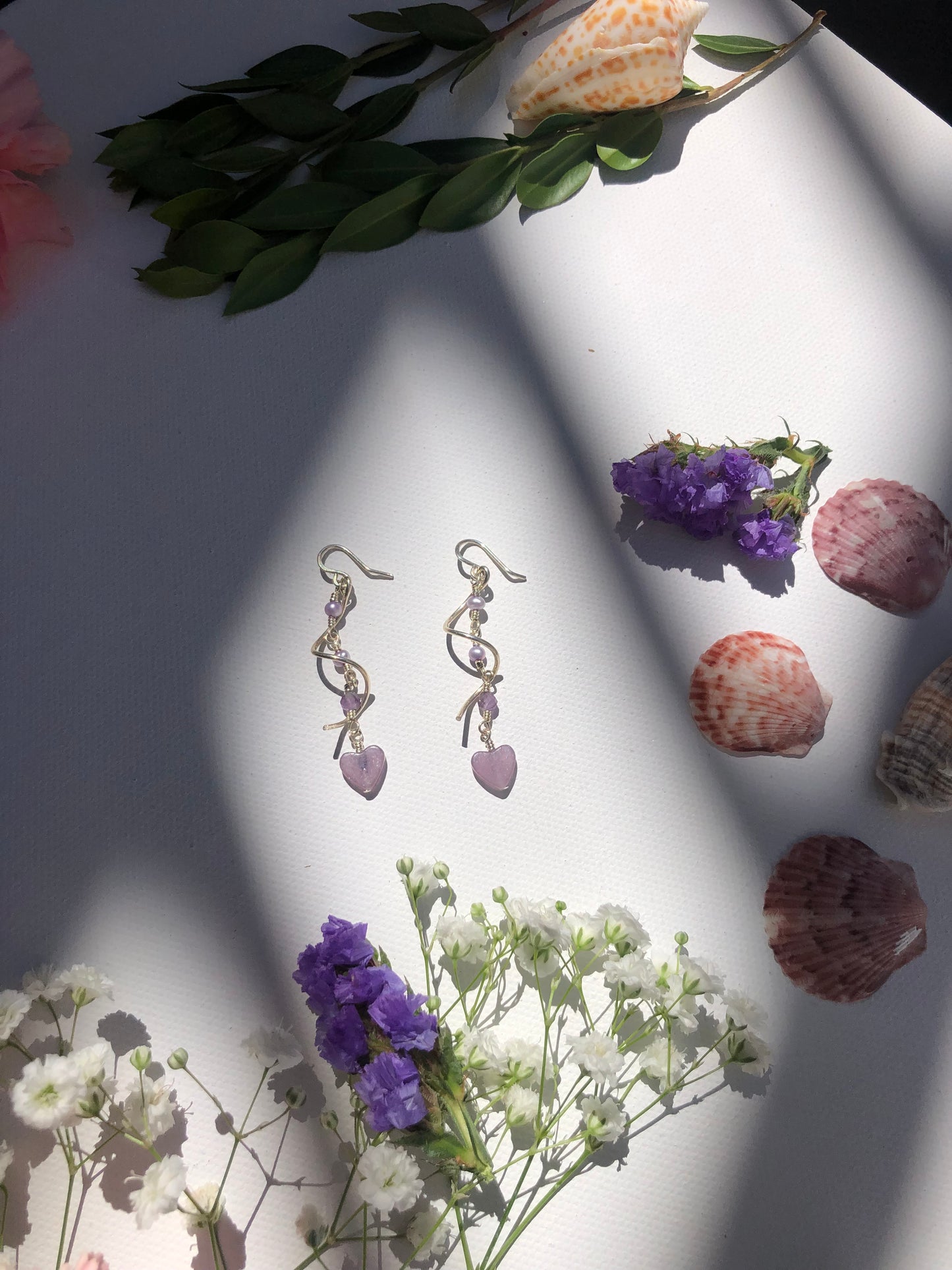 Violet Heart Aura Earrings