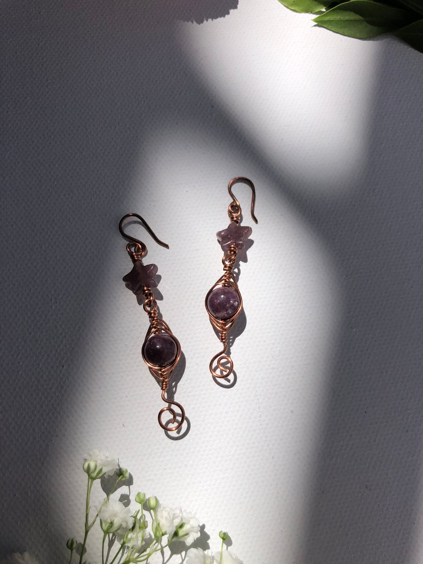 Lepidolite Aura Earrings
