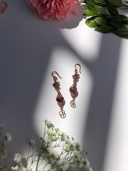 Lepidolite Aura Earrings