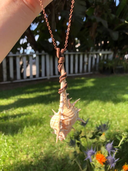Whimsical Mermaid Comb Shell Pendant