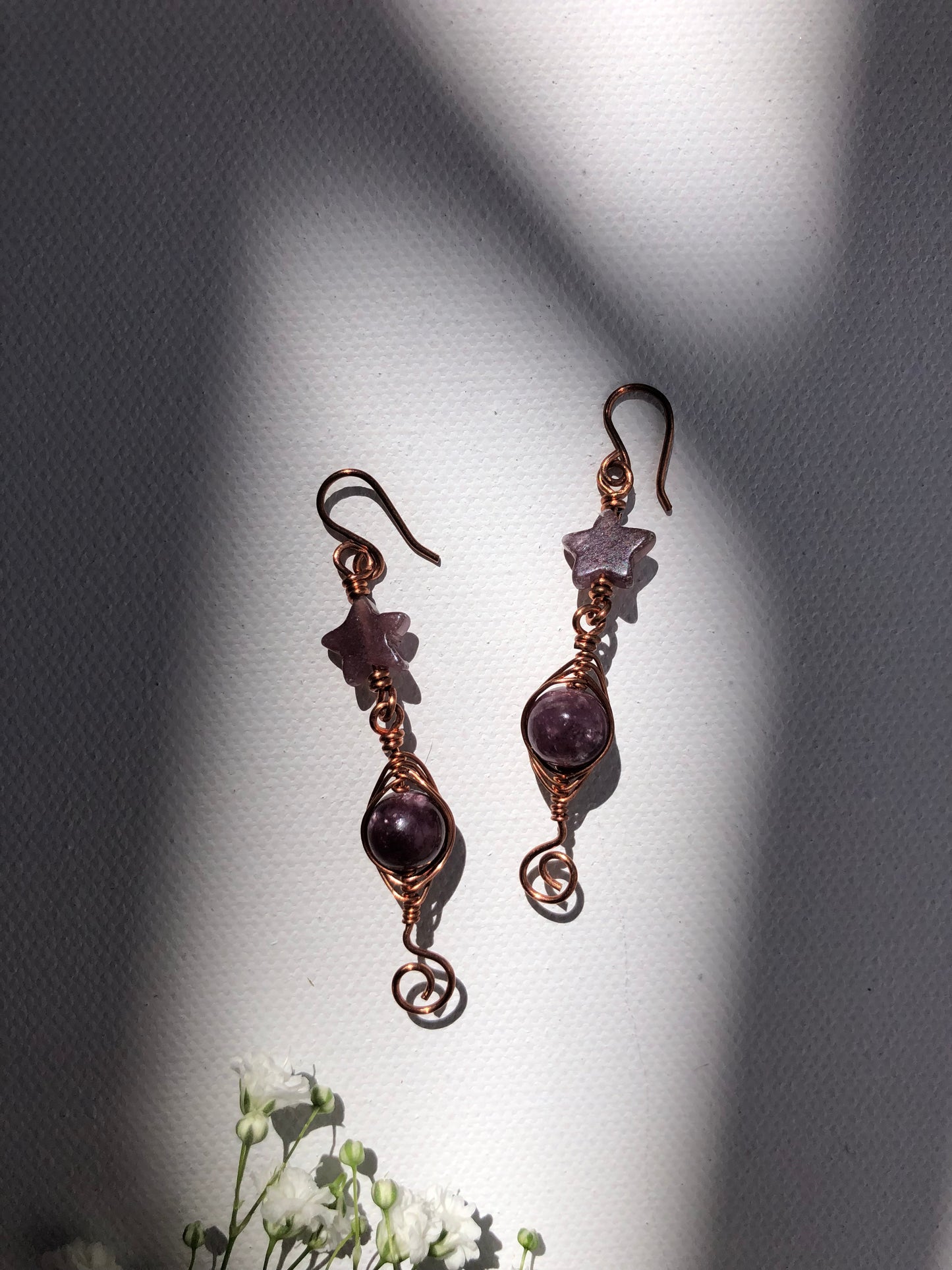 Lepidolite Aura Earrings