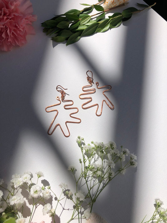 Sunthread Wire Wrapped Copper Earrings