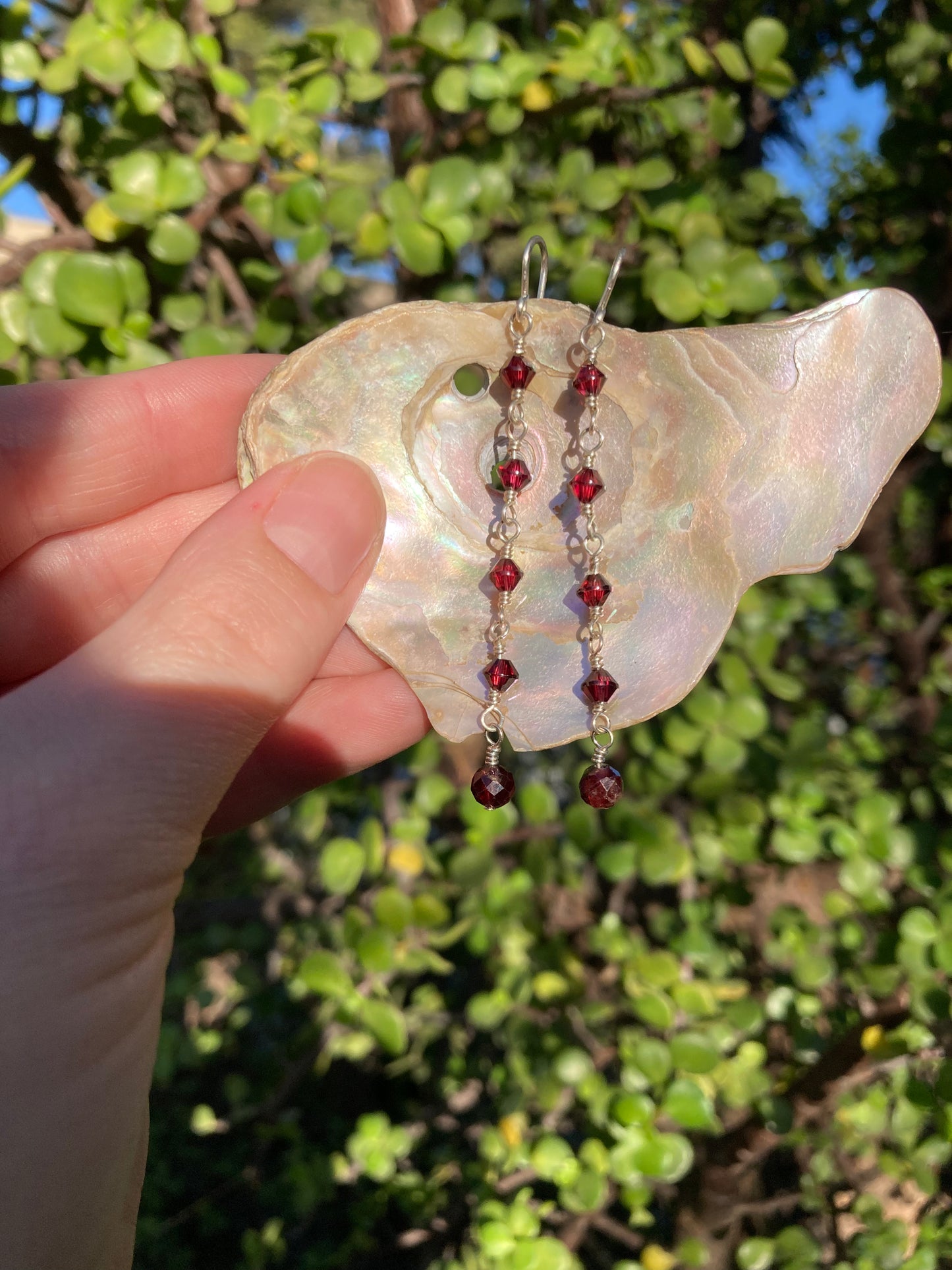 Garnet Starlight Earrings
