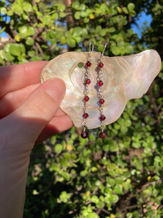 Garnet Starlight Earrings