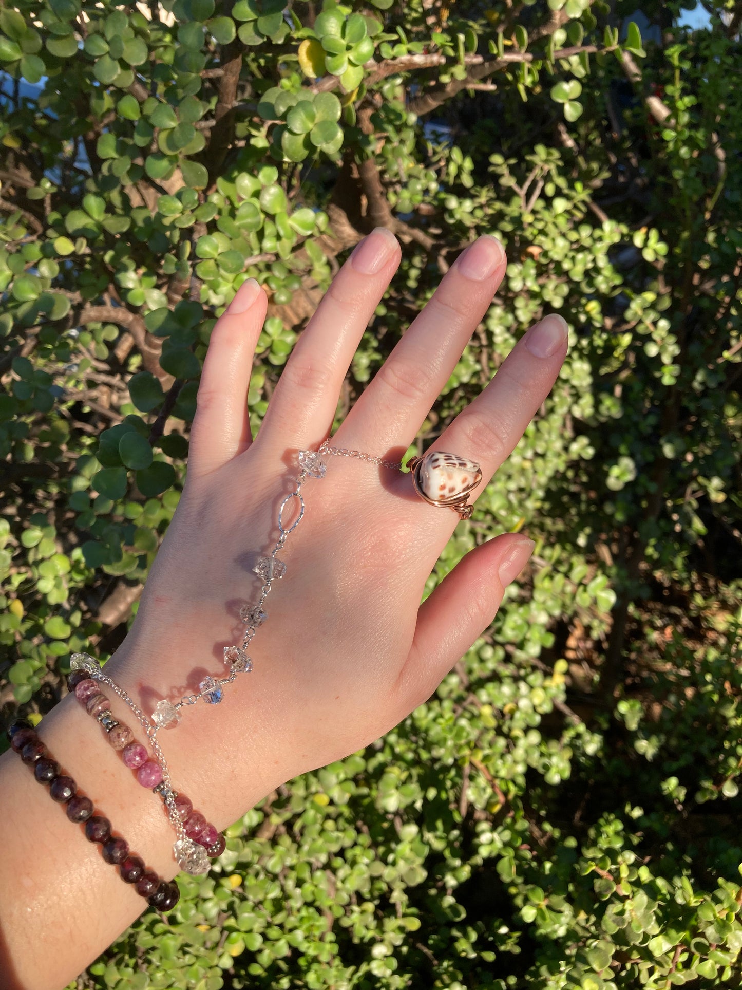 Hebrew Cone Shell Copper Wire-Wrapped Ring | One-of-a-Kind Handmade Beach Jewelry