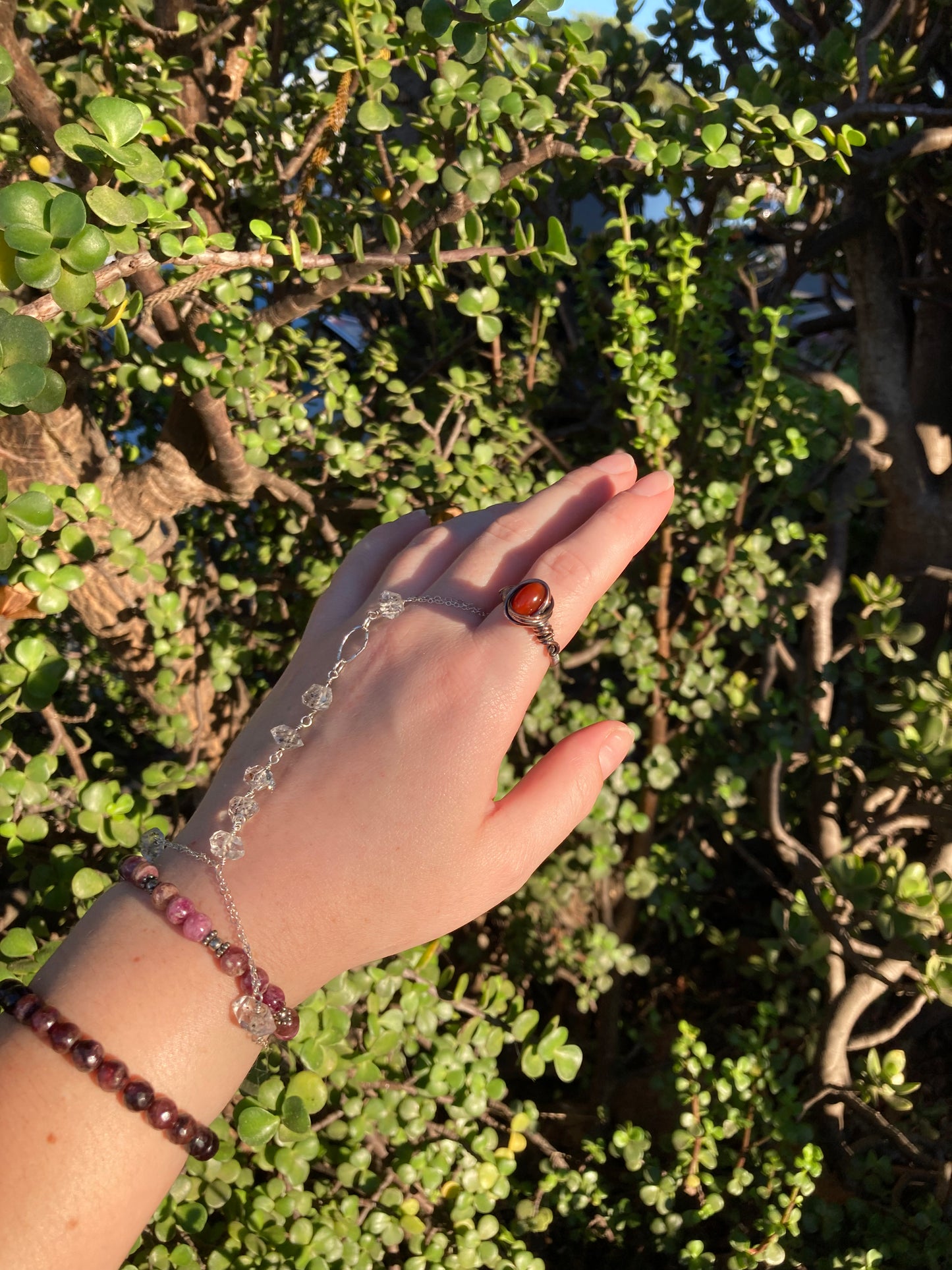 Carnelian Copper Wire-Wrapped Ring | One-of-a-Kind Handmade Gemstone Jewelry