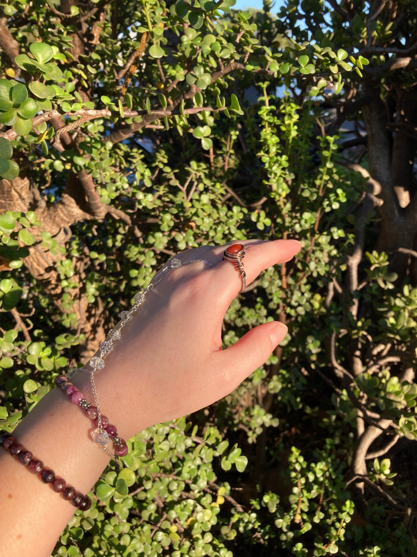 Carnelian Copper Wire-Wrapped Ring | One-of-a-Kind Handmade Gemstone Jewelry