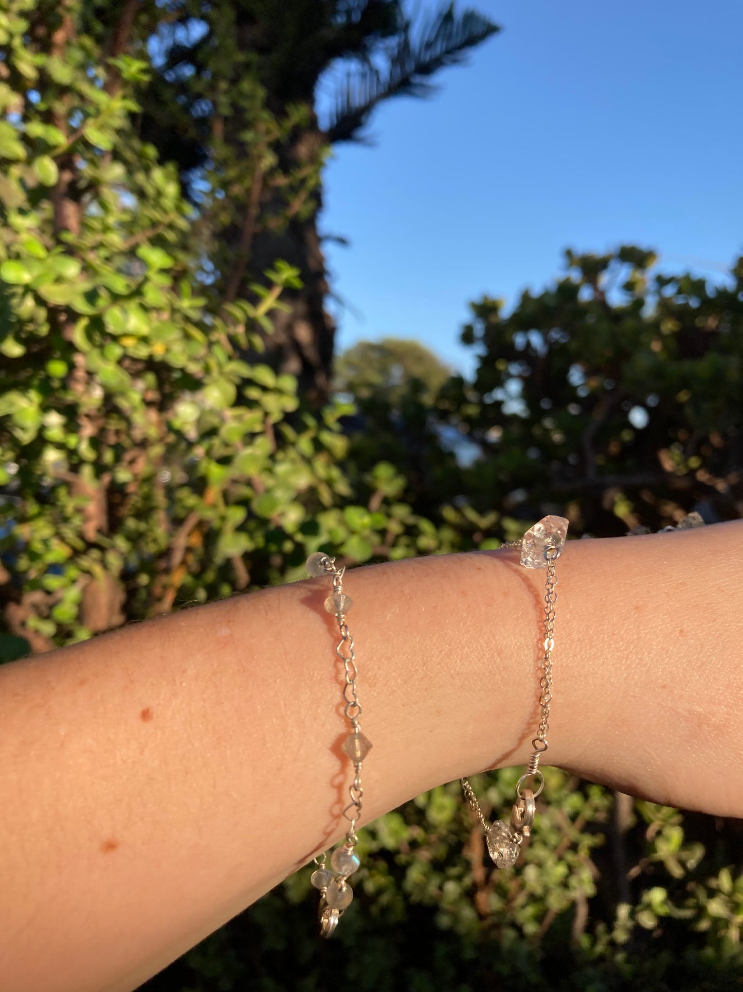 Sterling Silver Wire-Wrapped Labradorite Bracelet