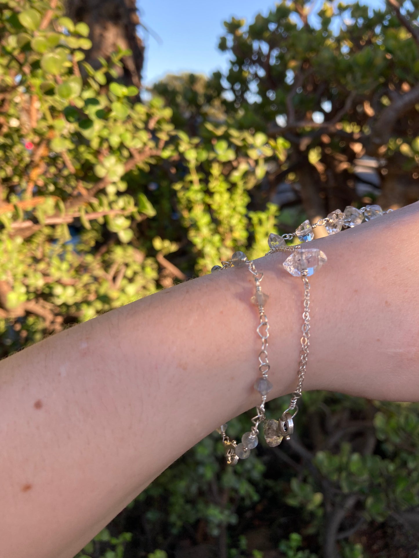 Sterling Silver Wire-Wrapped Labradorite Bracelet