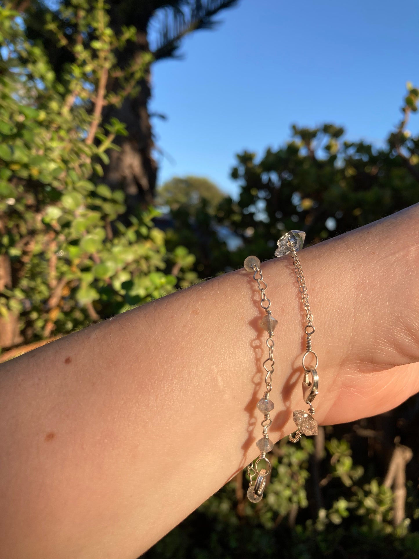 Sterling Silver Wire-Wrapped Labradorite Bracelet