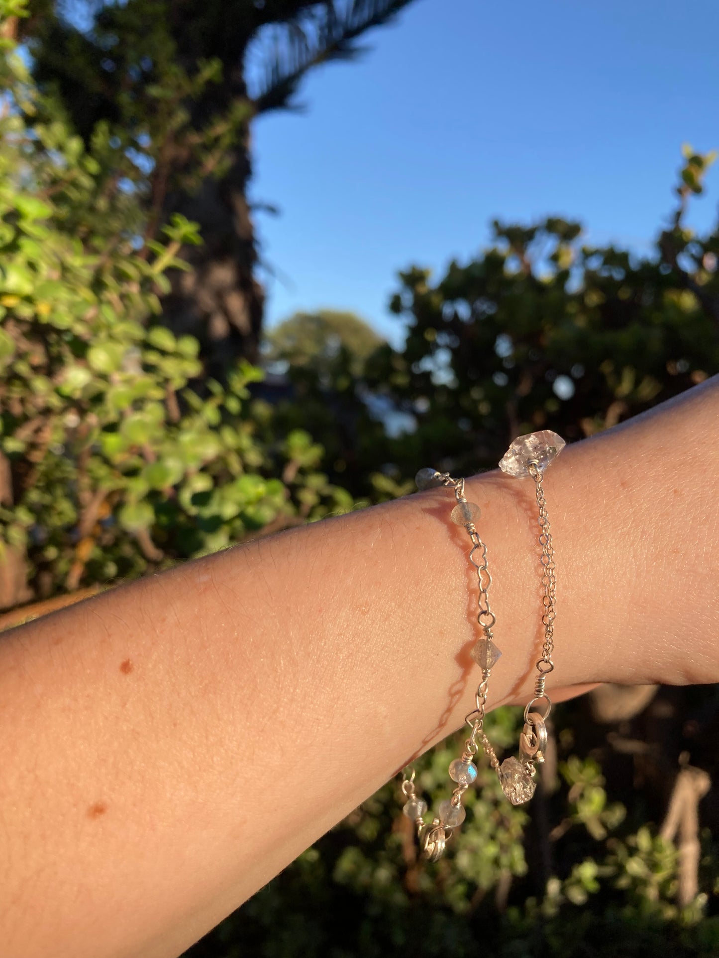 Sterling Silver Wire-Wrapped Labradorite Bracelet