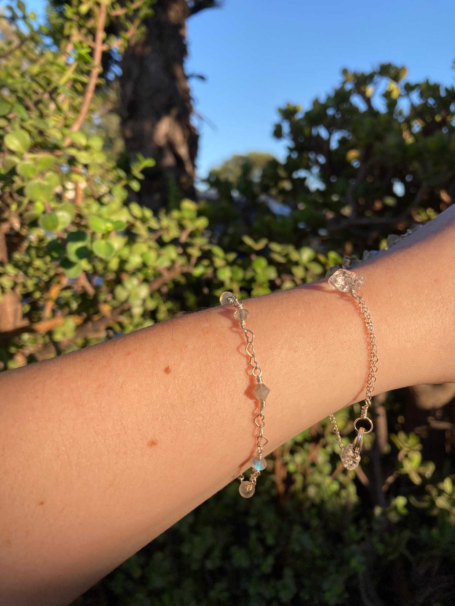 Sterling Silver Wire-Wrapped Labradorite Bracelet