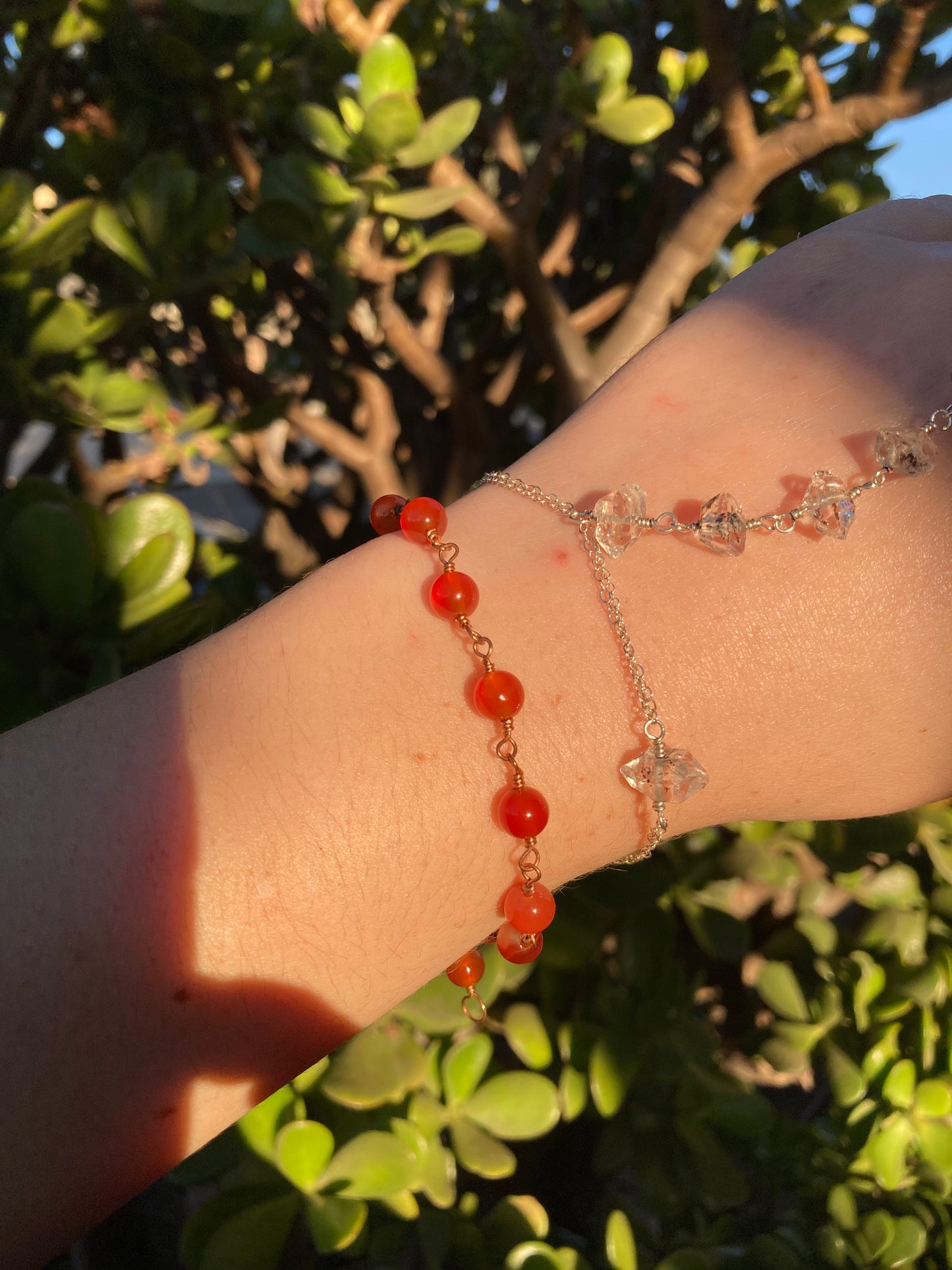 Carnelian Copper Wire-Wrapped Bracelet | Handmade Gemstone Jewelry