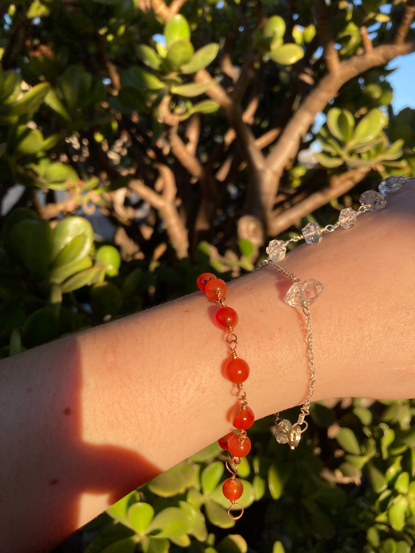 Carnelian Copper Wire-Wrapped Bracelet | Handmade Gemstone Jewelry