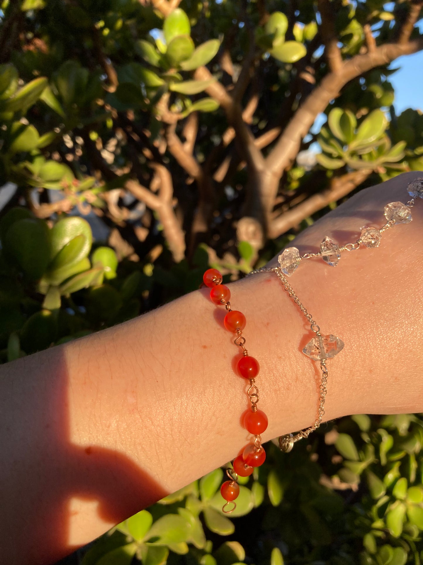 Carnelian Copper Wire-Wrapped Bracelet | Handmade Gemstone Jewelry